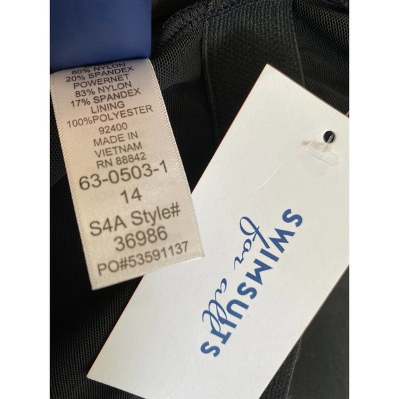 Swimsuits for All Mesh-Trim Swim Dress NWT Size 14 - Picture 7 of 8